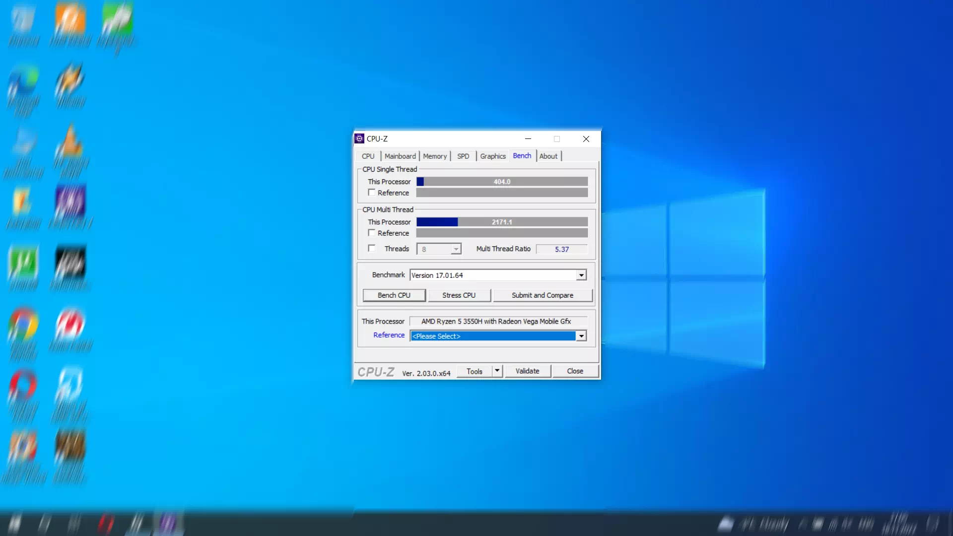 результаты Asus TUF Gaming FX505DT в CPU-Z результаты Asus TUF Gaming FX505DT в CPU-Z