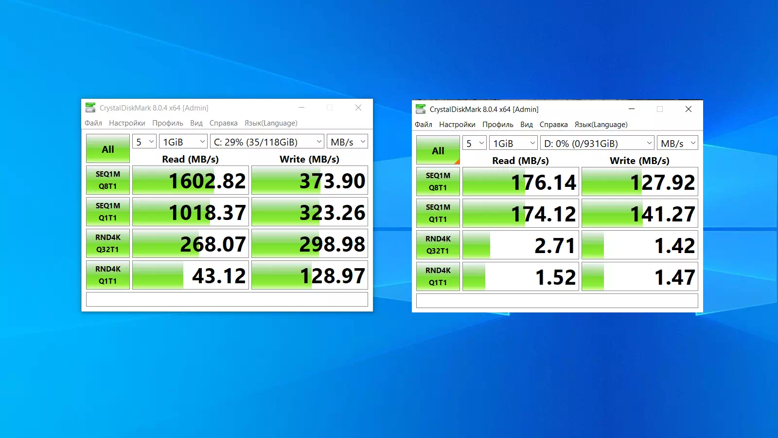 тест накопителей в программе CrystalDiskMark тест накопителей в CrystalDiskMark