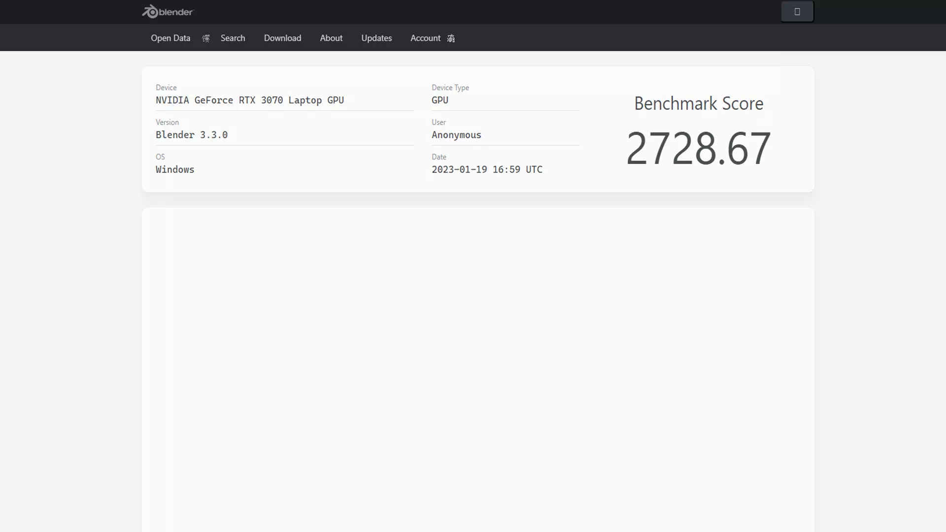 результаты Asus Dash F15 FX516P в Blender Benchmark результаты Asus Dash F15 FX516P в Blender Benchmark