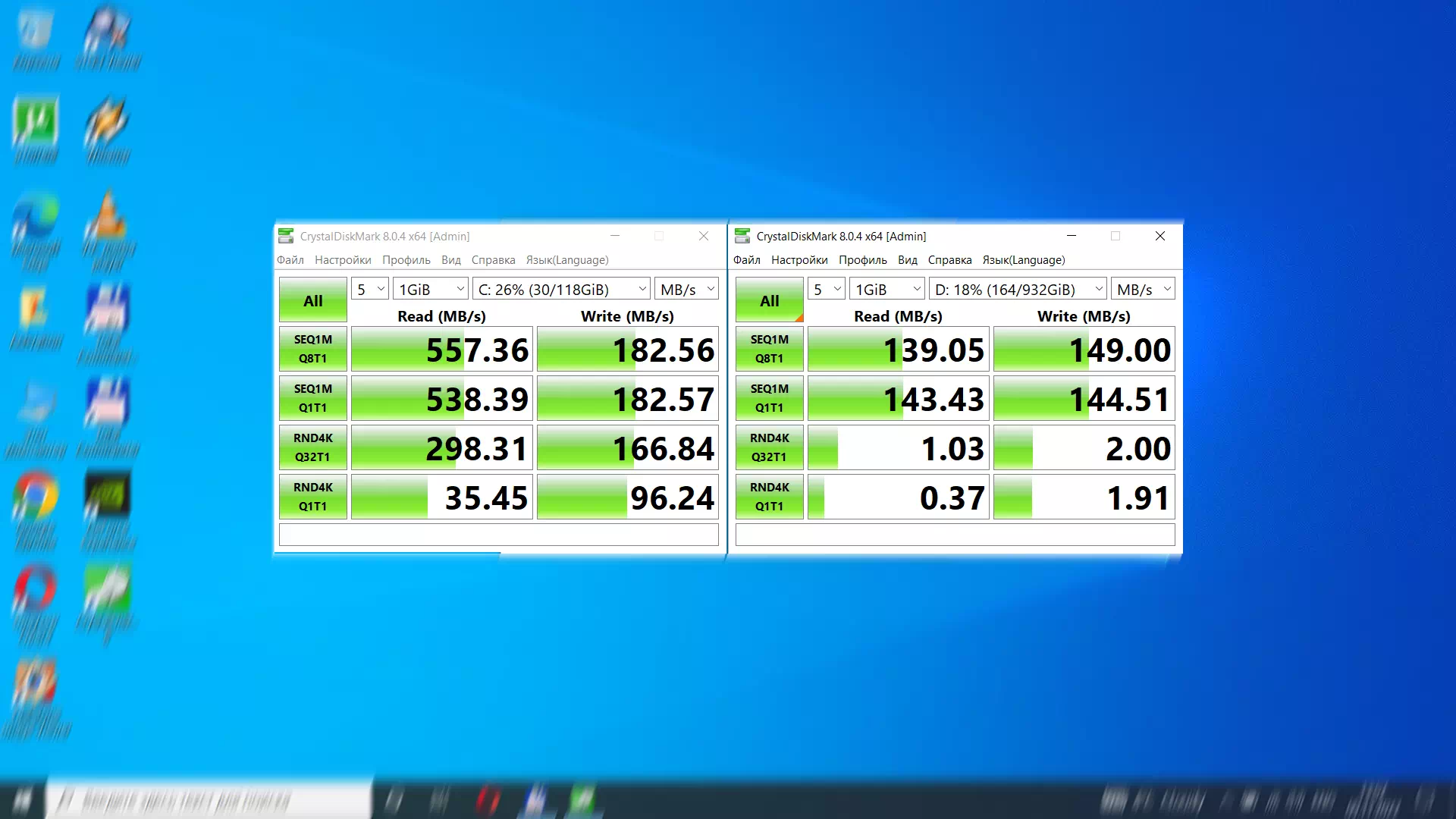 тест накопителей в программе CrystalDiskMark тест накопителей в CrystalDiskMark