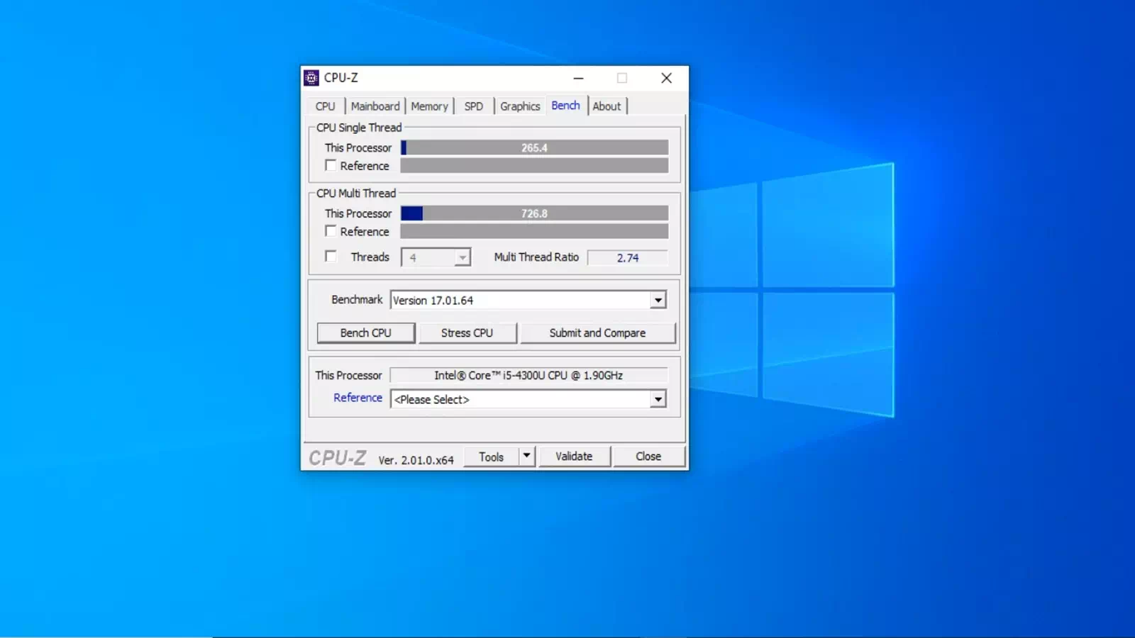 результаты Lenovo ThinkPad T440 в CPU-Z